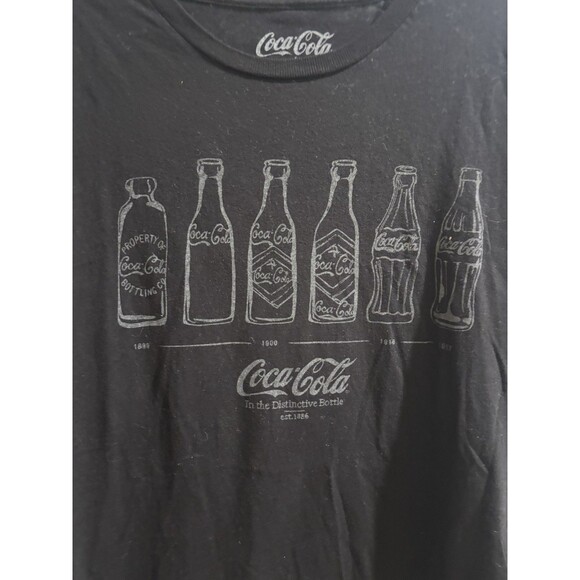 Coca-Cola Unisex Sz Large Black 100 % Cotton Tee Jersey material - Picture 2 of 4